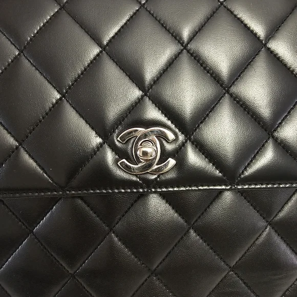 Chanel Black Quilted Leather Shoulder Bag Silver Hardware​Authentic Vintage Chan - Picture 6 of 12